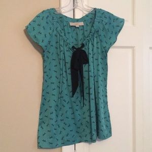 LOFT bow sheer shirt